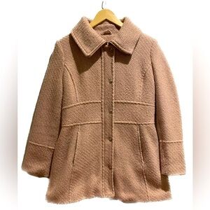 Jessica Simpson Dusty Rose Pink Wool Blend Jacket Zipper Buttons Collar Large